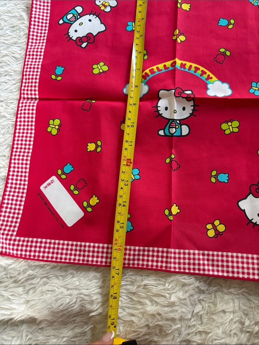 Sanrio Hello Kitty Red Floral Checkered Party Bandana